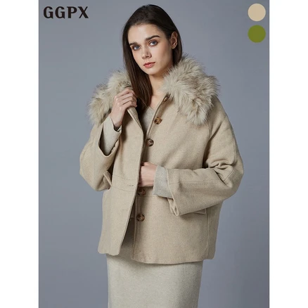 GGPX FUR 탈부착 하프코트 GO9CT001F