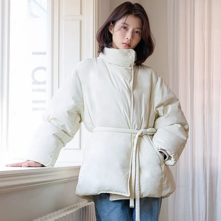 올리브데올리브하이넥 벨티드 구스 다운 점퍼 OP4WMA610 193538 {!마감임박!}, BLACK, 66_02