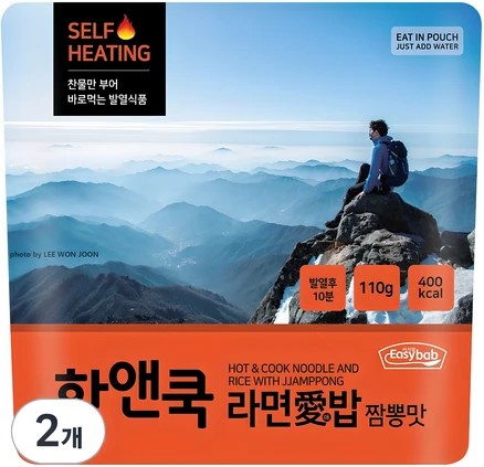 이지밥 핫앤쿡 라면애밥 짬뽕맛, 110g, 2개