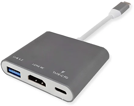 뉴비아 C타입 USB 3.0 멀티 포트 허브 c-hcu, 그레이, 1개