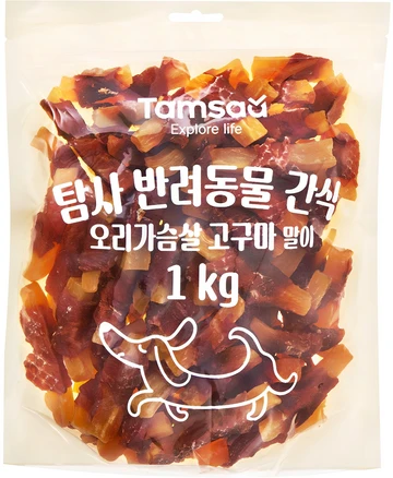 탐사 반려동물 간식 오리가슴살 고구마 말이, 1kg, 1개