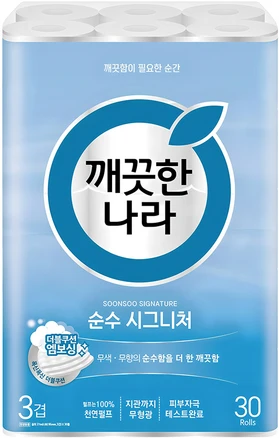 깨끗한나라 순수 시그니처 천연펄프 3겹 고급롤화장지, 27m, 30개입, 1개