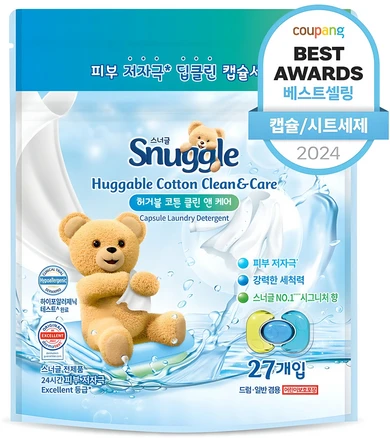 스너글 캡슐세제 허거블 코튼 클린앤 케어, 27개입, 1개