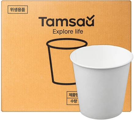 탐사 무인쇄 종이컵 180ml, 1000개입, 1개