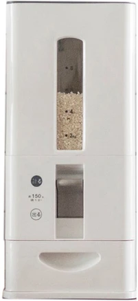 생활백서 원터치 계량 쌀통 12kg, 화이트, 1개