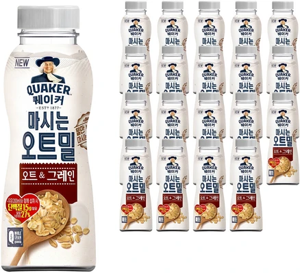 퀘이커 마시는 오트밀 오트&그레인, 50g, 20개