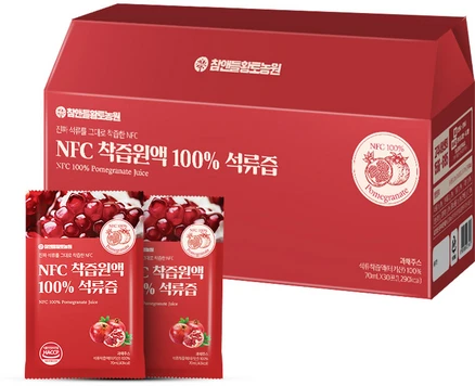 참앤들황토농원 NFC 착즙원액 100% 석류즙, 2.1L, 30개