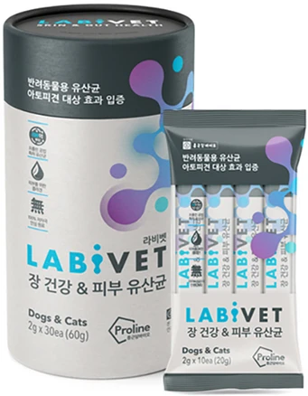종근당라비벳 반려동물 영양제, 피부/피모+장건강, 1개, 30회분