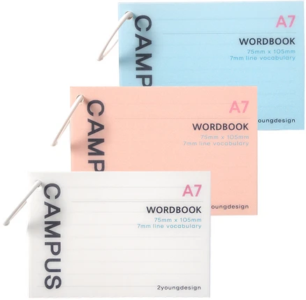 투영디자인 캠퍼스 A7 유선링 단어장 60매, 랜덤발송, 3개