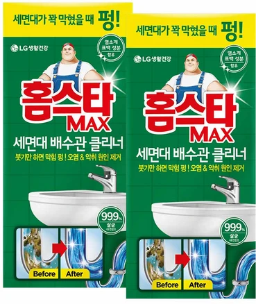 홈스타 맥스 세면대 배수관 클리너, 230ml, 2개