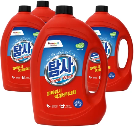 탐사 파워워시 액체세제 본품, 2.5L, 4개