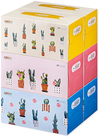 코멧 프리미엄 부드러운 천연펄프 미용티슈 280매, 6개