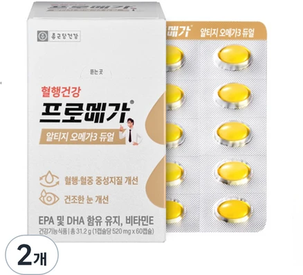 종근당건강 프로메가 알티지 오메가3 듀얼, 60정, 2개