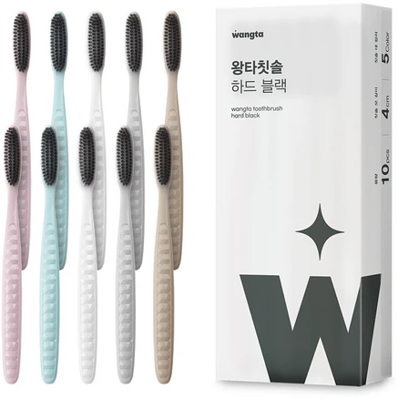 왕타 하드블랙 칫솔 세트, 10개입, 1개