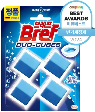 브레프 듀오 큐브 블루 변기세정제 4p, 200g, 1개