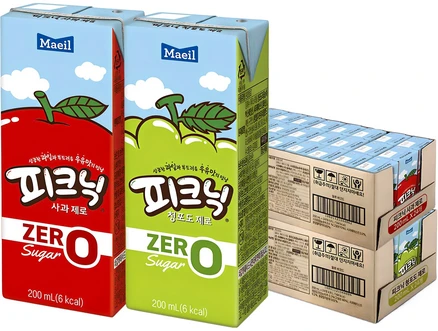 매일 피크닉 제로 청포도 200ml 24p + 사과 200ml 24p, 1세트