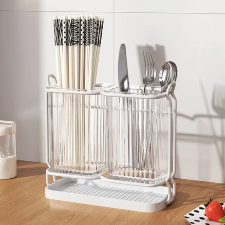 리빙공감 홈즈미 물빠짐 수저통 수저정리함 수저꽂이, 오프화이트, 1개