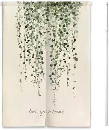 우아한클릭 린넨 현관 베란다 방문 커튼 햇빛 창문가리개 가림막커튼+커튼봉