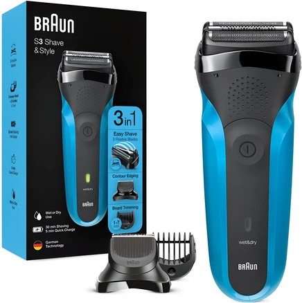 BRAUN 시리즈3 전기면도기, 브라운시리즈3-310BT W&D, Blue