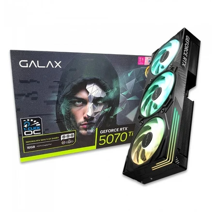갤럭시 GALAX 지포스 RTX 5070 Ti EX GAMER BLACK OC D7 16GB, 5070TI