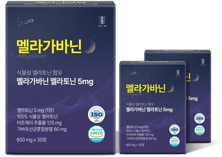 랩온랩 라메디 멜라가바닌 식물성 멜라토닌 5mg 함유 테아닌 트립토판, 3박스