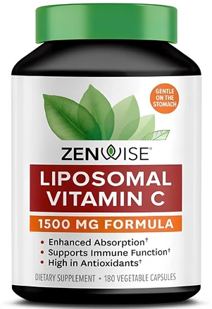 젠와이즈 리포소멀 비타민 C 1500mg 베지테리안 캡슐, 180정, 1개
