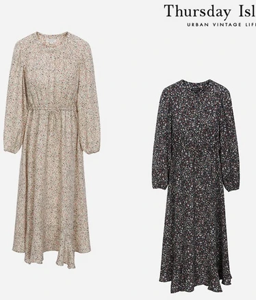 써스데이아일랜드 플로럴 셔링 원피스(T228MOP239W) 389173