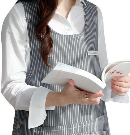 한스갤러리 모던 스트라이프 앞치마 Free, 블루, 1개