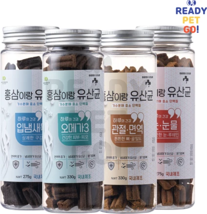[국내산제조] 동물병원간식 홍삼이랑유산균 강아지 가수분해 영양간식 275G 4종, 눈눈물(깨끗한 눈 루테인), 300g, 1개