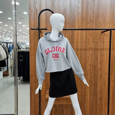 로고 크롭 후드 티셔츠 722434060370