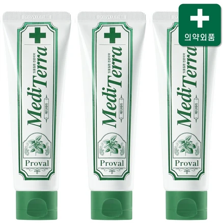 [치과약국납품] 메디테라 특허성분 잇몸치약 불소 계면활성제없는 입냄새 치석제거 치주염 프로벨치약, 3개, 120g