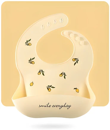 [당일출고] 아기 턱받이 실리콘 방수 자기주도 이유식 어린이집 코니 더마더 특허 침받이 무쉬, A타입-옐로우레몬, 1개