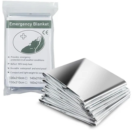 i12B 비상 휴대용 응급 구명 보온 담요 [130x210], 10개