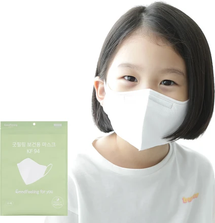 굿필링 컬러 새부리형 마스크 KF94 소형 화이트 25매x4봉, 25개입, 4개