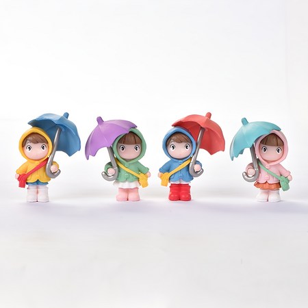 미니 우산 소녀 피규어 4종 세트