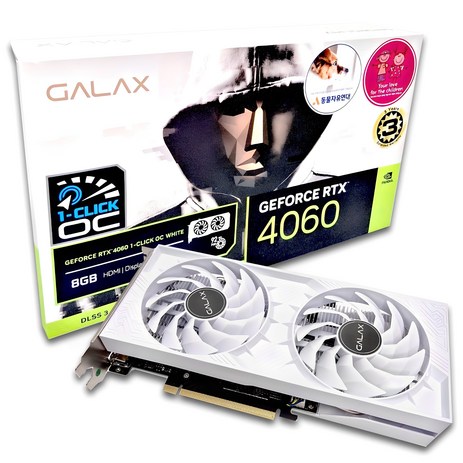 갤럭시 GALAX 지포스 RTX 4060 WHITE OC D6 8GB 그래픽카드-추천-상품