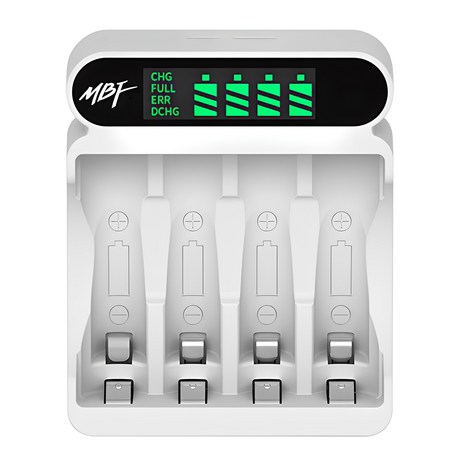 엠비에프 LCD AA/AAA 건전지 Ni-MH 급속충전기 4구 MBF-4BCG, 1개-추천-상품