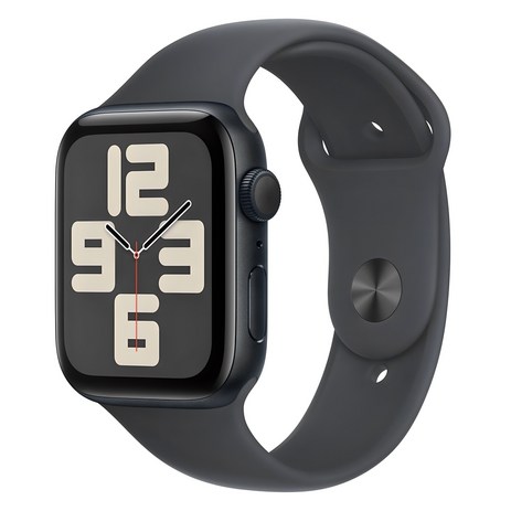 Apple 정품 2024 애플워치 SE 2세대 알루미늄 케이스, 44mm, GPS, 미드나이트 / 미드나이트 스포츠 밴드, M/L-추천-상품