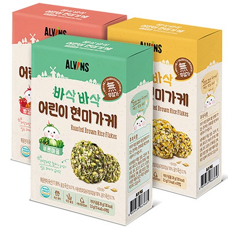 엘빈즈 바삭바삭 어린이 현미가케 빨강마을 + 노랑마을 + 푸른마을, 빨강마을, 노랑마을, 푸른마을, 1세트-추천-상품
