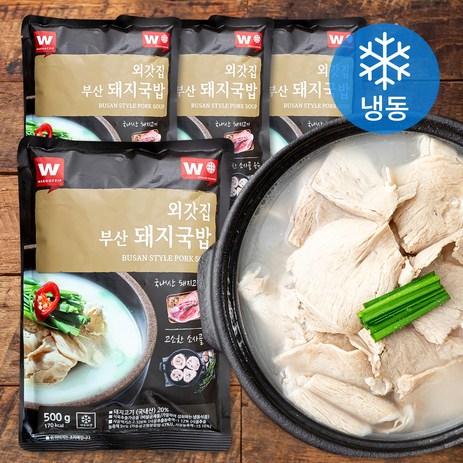 외갓집 부산 돼지국밥 + 양념 (냉동), 500g, 4개-추천-상품