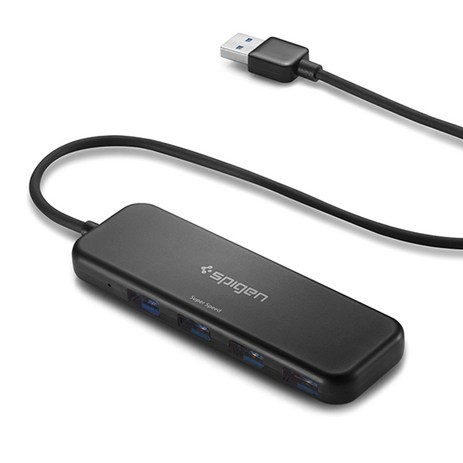 슈피겐 에센셜 4포트 USB 3.2 허브 F101, Black-추천-상품