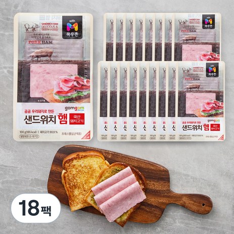 곰곰 샌드위치 햄, 100g, 18팩-추천-상품