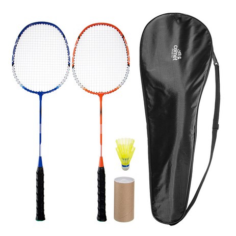 코멧 스포츠 배드민턴 라켓 + 셔틀콕 2p + 라켓 가방 1세트, 1개-추천-상품