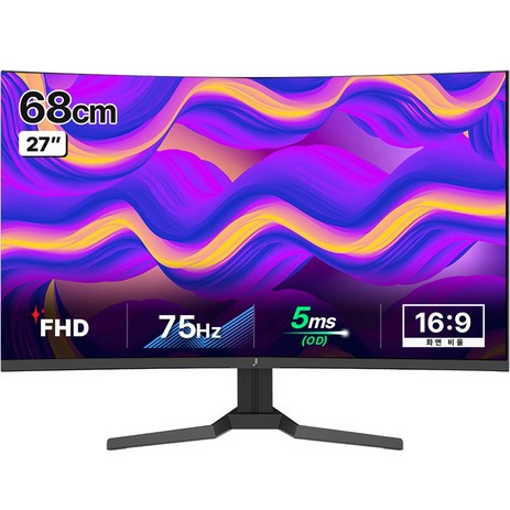 주연테크 FHD LED 75Hz 커브드 슬림베젤 모니터, 68cm, V27FC-75(일반)-추천-상품