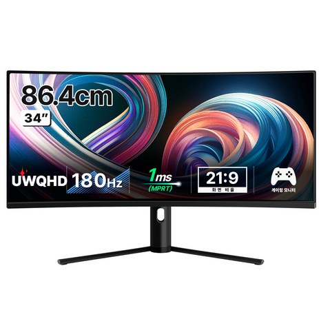한성컴퓨터 UWQHD 1500R 커브드 리얼 180 울트라와이드 게이밍 모니터, 86.4cm, TFG34Q14W(일반)-추천-상품