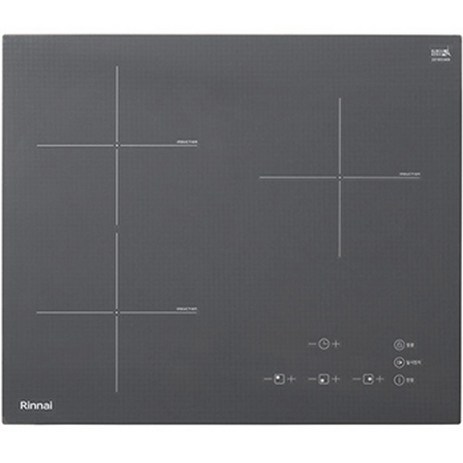 린나이 인덕션 미드나잇 그레이 인스톨프리 전기 레인지 3구, RBI-G3000N, 빌트인-추천-상품