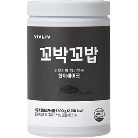 꼬박꼬밥 식사대용 흑임자블랙 맛 한끼 쉐이크, 600g, 1개-추천-상품