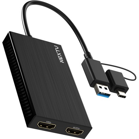 넥스트 노트북모니터 2개 연결 USB C/A HDMI 듀얼 디스플레이 어댑터 5322TCH-DUAL, 100cm-추천-상품