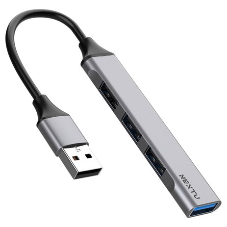 넥스트유 4포트 유볼그 USB 3.0 멀티포트 USB 허브 744UH, 혼합색상, 1개-추천-상품