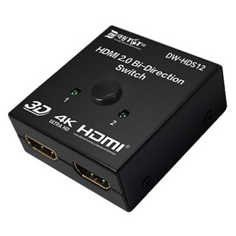 대원티엠티 HDMI 2.0 양방향 1 : 2 수동 버튼식 선택기, 1개, DW-HDS12-추천-상품